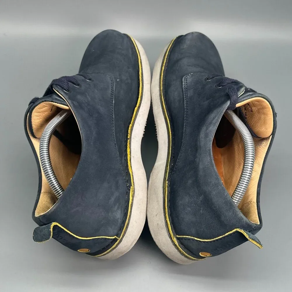 Samuel Hubbard Free Men 11 Navy Blue Nubuck Leather Oxford Shoes Lace-Up Classic